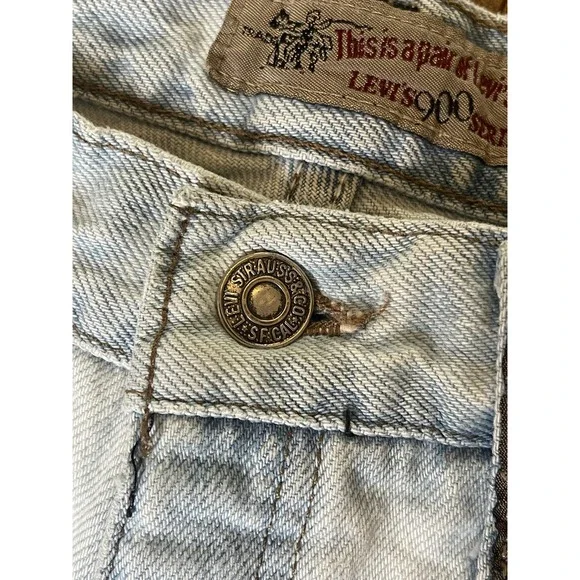 Vintage Levis 901 Jeans Womens 9 Bleach Wash High Rise Tapered Made USA 90s - Picture 7 of 11